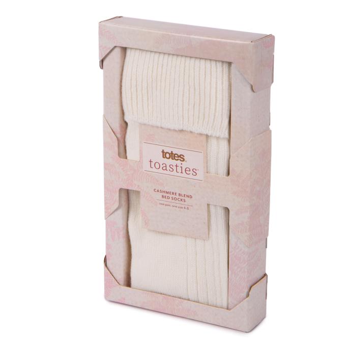 totes toasties® Ladies Cashmere Blend Socks Oat Extra Image 1